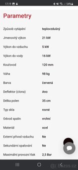 Nová nerozbalená krbová kamna s výměníkem - 4