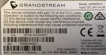 Prodám Grandstream GWN7610 AP 2.4GHz + 5GHz - 4