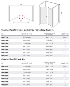 MEREO LIMA Sprchové dveře 2-křídlé, lítací, 80x190 cm, chrom - 4