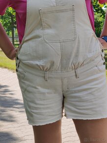 Těhotenské lacláčové kraťasy kalhoty lacláče riflové vel. 50 - 4