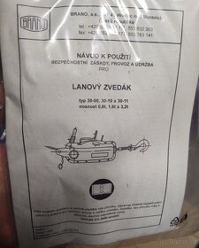 Lanový zvedák 3,2t BRANO 30-11 + lano 20m (16mm) - 4