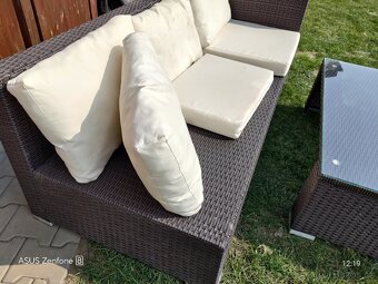 Ratanový set / sedačka + stůl - 4