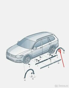 Kryt zadního blatníku Passat B8 Alltrack - 4