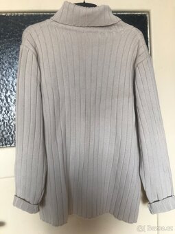 Teplý svetr na knoflíky - béžový XL/XXL - 4
