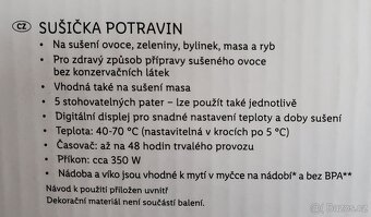 Sušička potravin (ovoce, zeleniny, masa) - 4