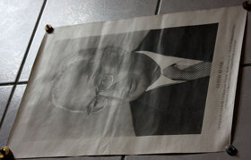 Prezident ČSSR Gustav Husák plakát, hledí vpravo - 4