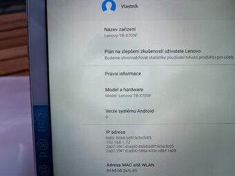 Pěkný Tablet Lenovo TAB P10, 4GB RAM, 64GB,nový - 4