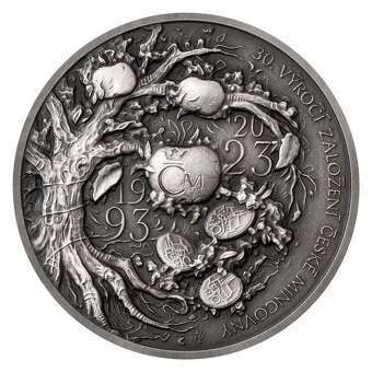 STŘÍBRNÁ UNCOVÁ MEDAILE 30 LET ČM A ČESKÉ MĚNY - 4