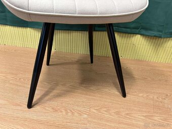 Moderní čalouněné židle – sada 4 ks, béžová barva - 4