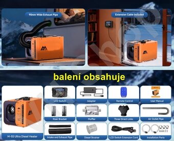 Tiché, naftové topení 8kW 12/24/220V s Bluetooth. CZ návod. - 4