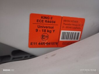 Autosedačka Britax Römer King2 - 4