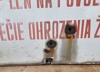 Velká smaltovaná cedule vojenský prostor, hranice - 4