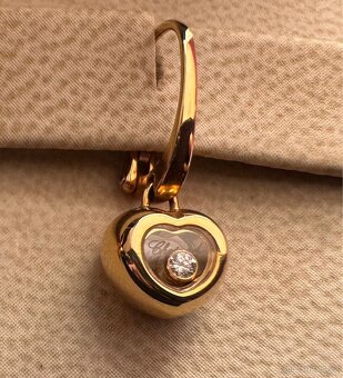 Zlaté náušnice Chopard s pohyblivými diamanty - 4