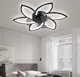 Luxusní lustr led s větrákem a dálkou - 4