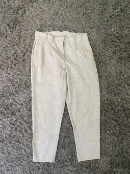 Dámské kalhoty béžové/šedé - 4