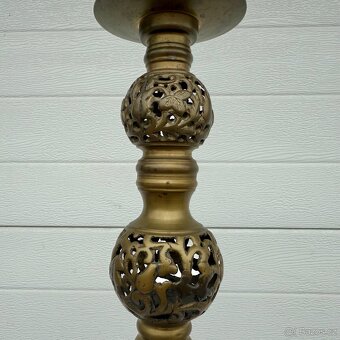 Velký mosazný zdobený svícen 65,5cm - 4