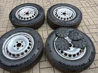 4x plechové kola 5x120 R16, pneu C - 4