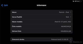 Ipad Air 2024 M2 256 gb + Apple Pencil Pro stav 10/10 - 4