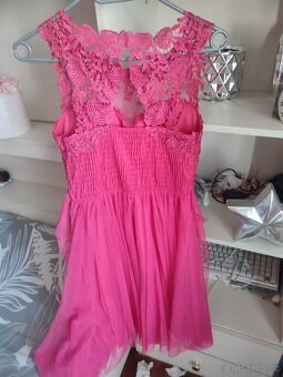 Růžové společenské šaty vel 36 - 4