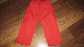 Červené zateplené kalhoty vel. 104 - 4