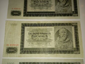 PROTEKTORÁTNÍ BANKOVKY 1000 KČ, RŮZNÉ VARIANTY - 4