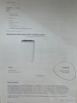 Prodám Mobilní Klimatizaci Elektrolux - 4