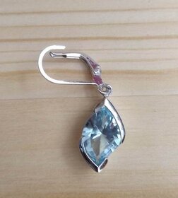 Marcin S Blue Topaz - stříbrné náušnice s modrým topazem - 4