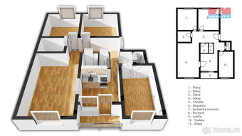Prodej bytu 4+1, 91 m², Chýnov, ul. U Kuželníku - 4