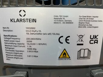 Odvlhčovač vzduchu Klarstein DryFy10 - 4