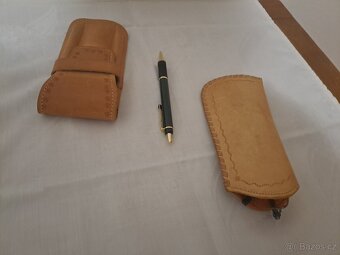 LUXUSNÍ KOŽENÉ POUZDRO NA BRÝLE A NA PSACÍ POTŘEBY - 4