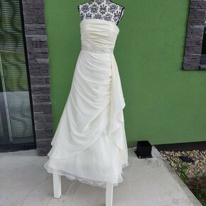 Vanilkové svatební šaty vel.40 - 4