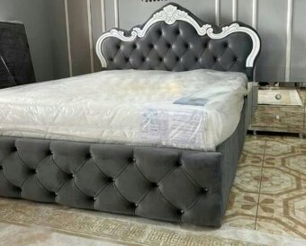 Nová čalouněná postel šedá 160x200 - 4