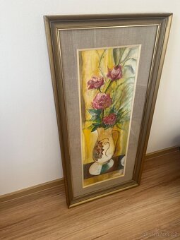 Obraz Růže ve váze, pastel - 4