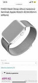 NOVÝ FIXED nerezový řemínek Apple Watch 42/44/45mm stříbrný - 4