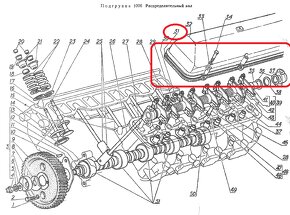 Těsnění pod víko ventilů BRDM-2, motor GAZ-41 - 4