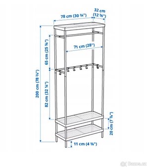 Věšák 78 × 32 × 200 cm MACKAPAR (IKEA) - 4