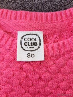 Nové pletené šaty Cool Club - růžové - velikost 80 - 4