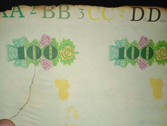 BANKOVKY 100 KČS 1989, VZÁCNÁ SÉRIE A ROZPRACOVANÝ TISK - 4