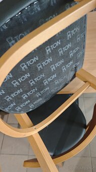 Židle pravá kůže + dřevo TON - 4