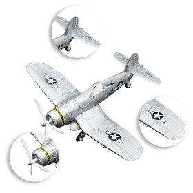 4D model nacvakávací stavebnice Corsair F4U (stříbrná) 1:48 - 4