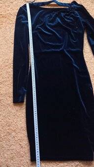 Tmavě modré sametové šaty Orsay, vel. XS - 4