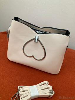 nová crossbody kabelka ČERNÁ/ŠEDÁ/ KRÉMOVÁ - 4