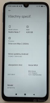 Prodám mobil Xiaomi Redmi Note 7, 4GB/64GB, Stav A, nov.bat. - 4