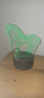3D lampička noční LED USB kůň, koník - 4