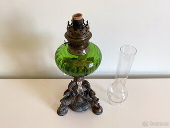 Starožitná figurální petrolejová lampa petrolejka - 4