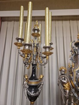 Veľmi krasne krbove hodiny a svietniky - 4