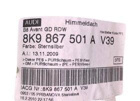 Stropnice stříbrná 8K9867501 Audi A4 B8 8K avant 2010 - 4