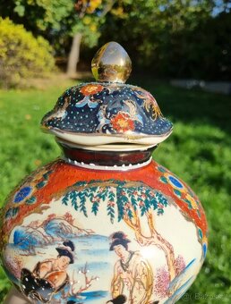 Velmi krásná stará činska porcelánová váza, ručně malovaná - 4