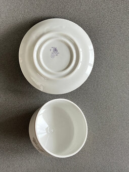 Porcelánová kulatá máslenka, dóza s víkem, Nová Role - 4