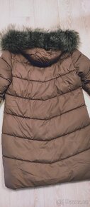 Zimní hnědá dívčí / dámská bunda kabát delší velikost S - 4